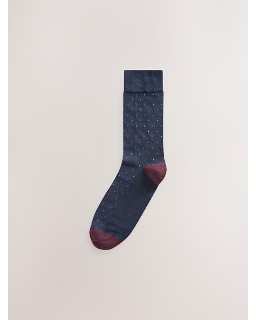 Next Blue Pattern Smart Socks 5 Pack for men