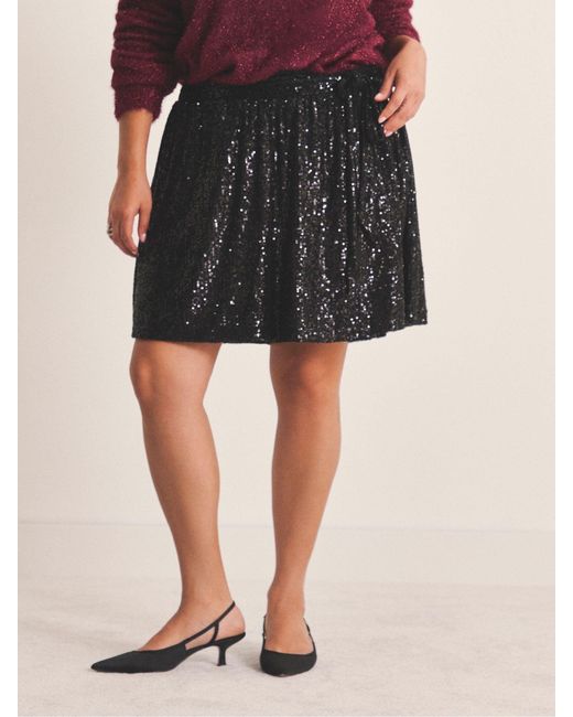 Simply Be Black Sequin Wrap Skort