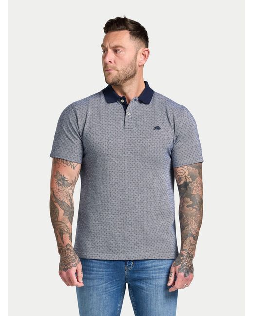 Raging Bull Blue Dobby Jersey Polo Shirt for men