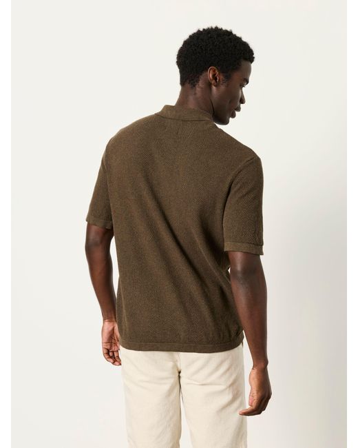 FatFace Green Fatface Portloe Knitted Shirt for men