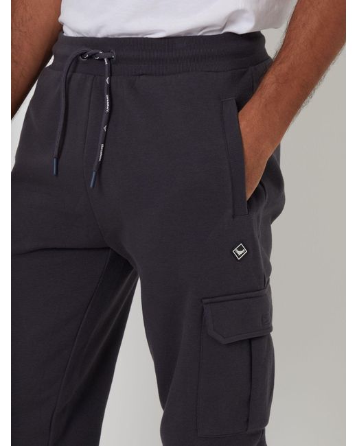Threadbare Blue Dark Cargo Style Joggers for men