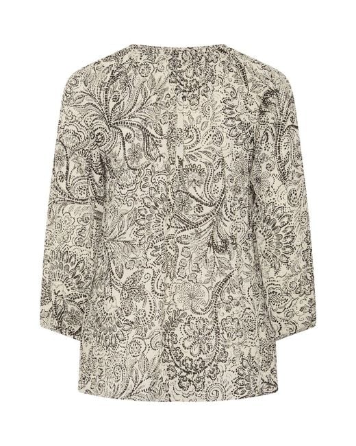 Evans White Markings Printed Blouse