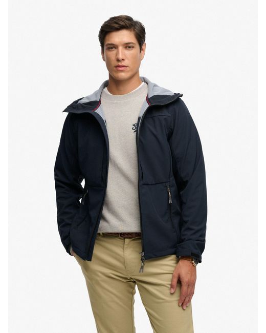 Superdry Blue Hooded Softshell Jacket for men