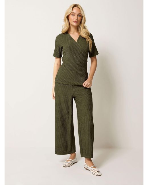 M Com Green Wrap Top