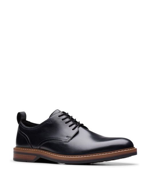 Clarks Standard Fit (G) Leather Aldwin Shoes in Black für Herren