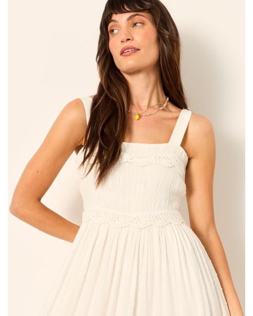 FatFace Natural Fatface Clara Regular Dobby Midi Dress