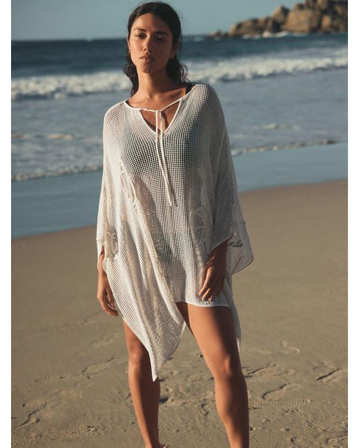 Next Natural Shell Pattern Overhead Poncho
