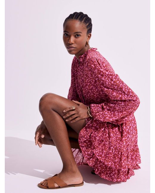 Mint Velvet Red Floral Print Mini Dress