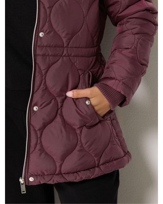 M Com Purple Petite Quilted Jacket