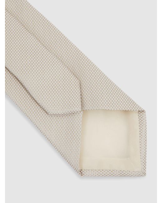 Reiss White Ceremony - Champagne Ceremony Textured Silk-blend Tie, One for men