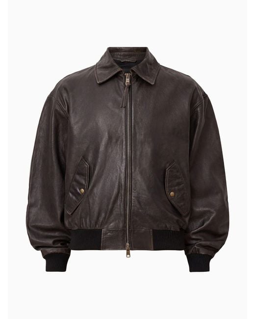 AllSaints Black Allsaints Oversized Marco Bomber Jacket for men