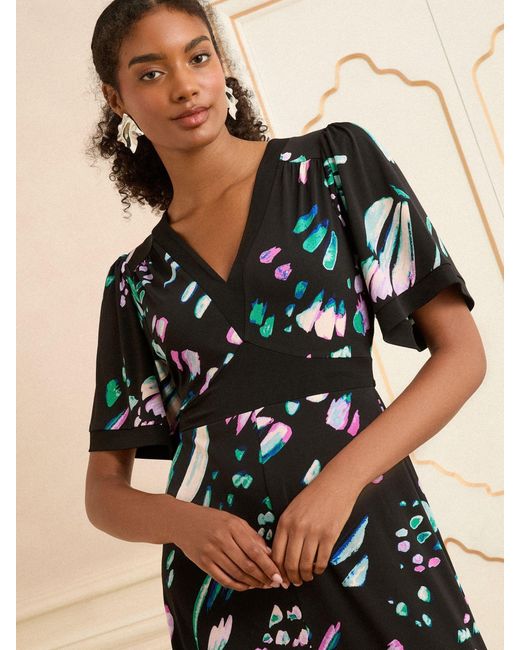 Love & Roses Natural Petite Jersey V-Neck Kimono Sleeve Midi Dress