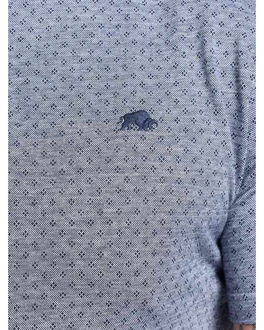 Raging Bull Blue Dobby Jersey Polo Shirt for men