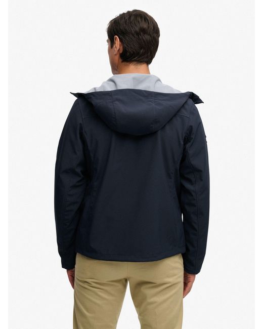 Superdry Blue Hooded Softshell Jacket for men