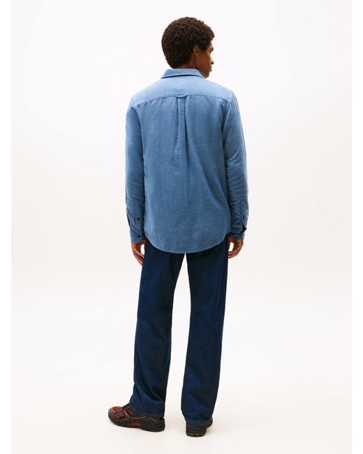 Tommy Hilfiger Blue Regular Fit Flannel Shirt for men