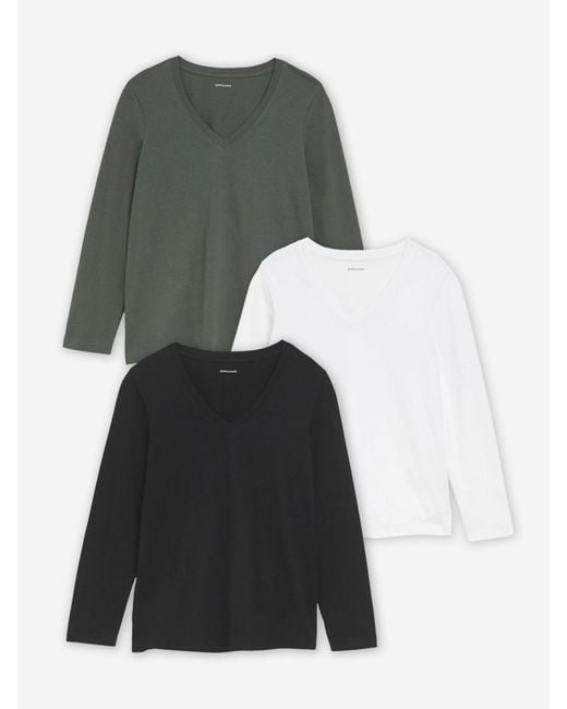 JD Williams Black 3 Pack V-Neck Long Sleeve Tops