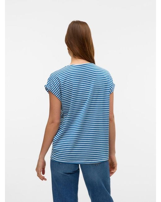 Vero Moda Blue Soft Touch Short Sleeve T-Shirt