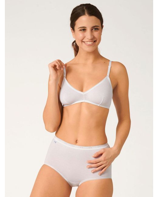 Sloggi White Basic+ Maxi Knickers 6 Pack