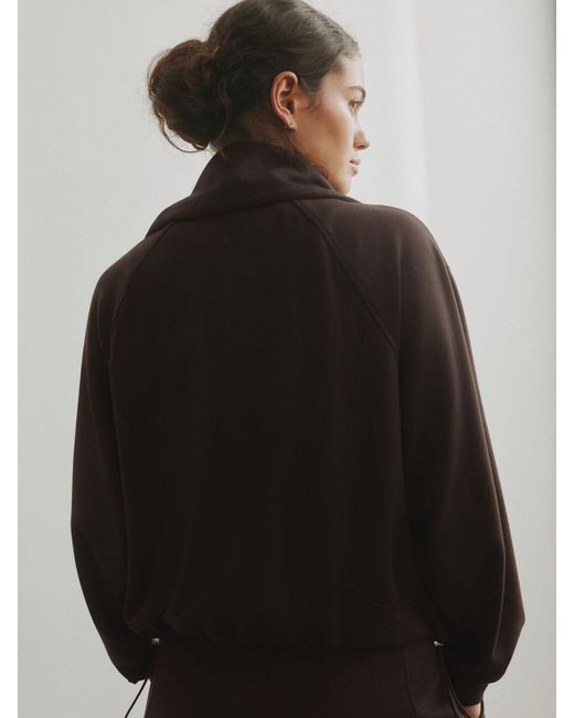 Self Black Full Zip Viscose Blend Jacket