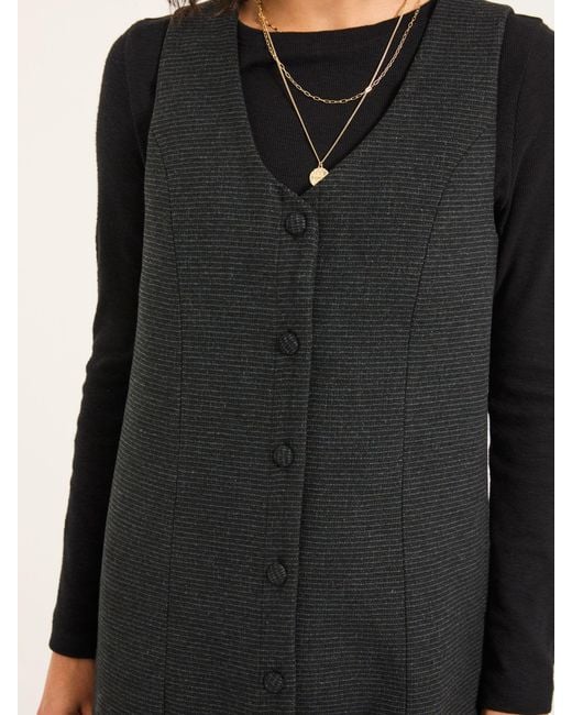 FatFace Blue Fatface Binny Tweed Pinny Mini Dress