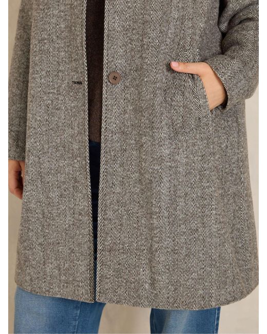 Evans Gray Herringbone Collared Jacket