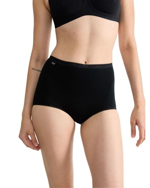 Sloggi Black Basic+ Maxi Knickers 6 Pack
