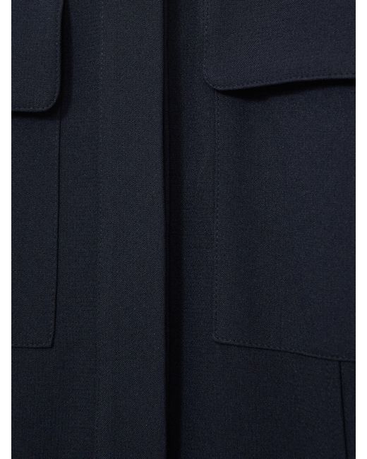 Reiss Blue Tailored Wide Leg Utility Jumpsuit