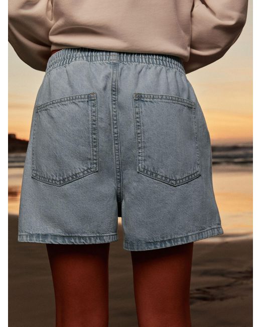 Next Blue Drawstring Mini Shorts
