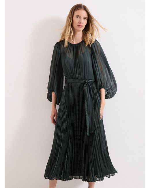 Phase Eight Black Petite Lucie Pleat Dress