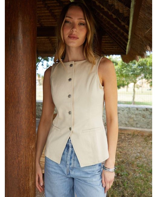 Threadbare Multicolor Denim Waistcoat