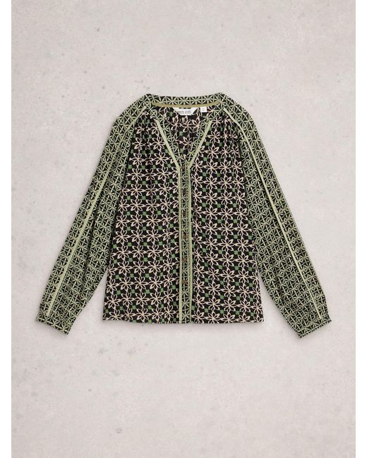 White Stuff Black Mabel Mixed Print Top