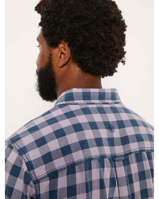 FatFace Blue Fatface Thursby Long Sleeve Relaxed Fit Gingham Shirt for men
