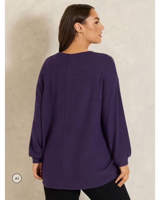 Evans Purple Sequin Embellished Top