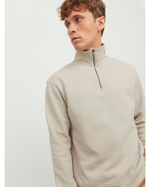 Jack & Jones Natural Half Zip Sweatshirt for men