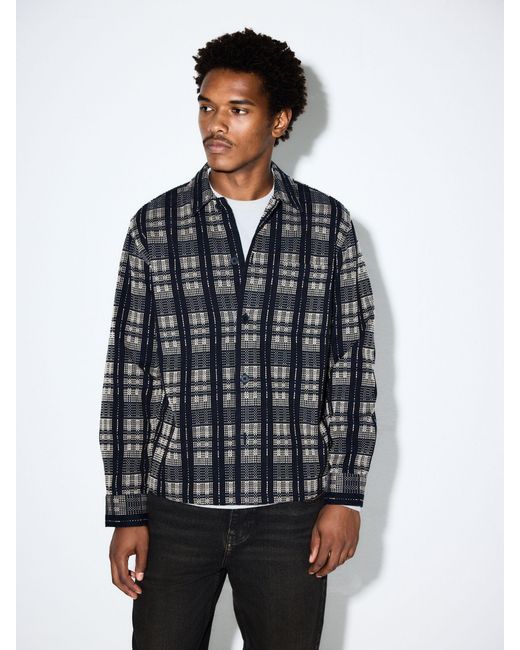 Next Gray Textured Shacket for men
