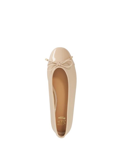 Dune Natural Leather Haliah Ballet Pumps