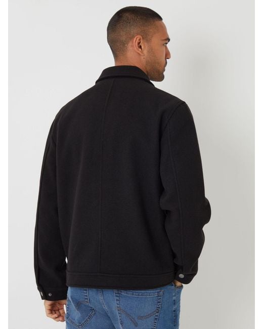 Threadbare Blue Brushed Collared Lightweight Utility Jacket for men