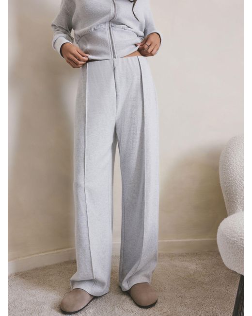 Next Gray Ribbed Flared Joggers