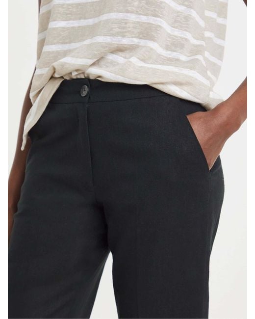 JD Williams Blue Linen Mix Straight Leg Tailored Trousers