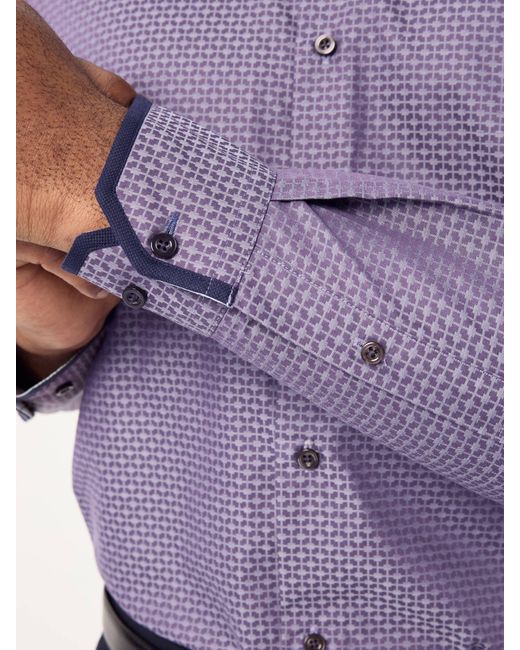 Next Regular Fit Trimmed Formal 100% Cotton Oxford Shirt in Purple für Herren