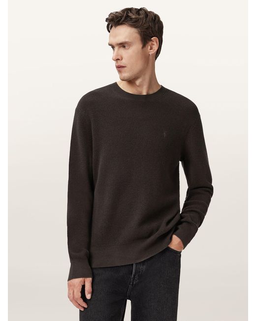 AllSaints Black Allsaints Aspen Crew Jumper for men