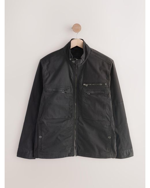 Next Black Zip Through Funnel Jacket for men