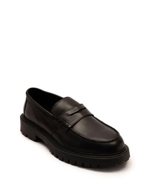 OFF THE HOOK Black Bowie Leather Elevated Loafers for men