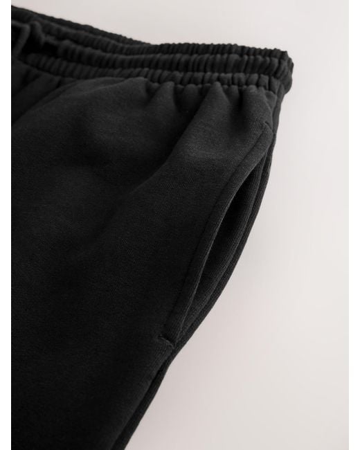 Next Black Open Hem Regular Fit Brushback Joggers for men