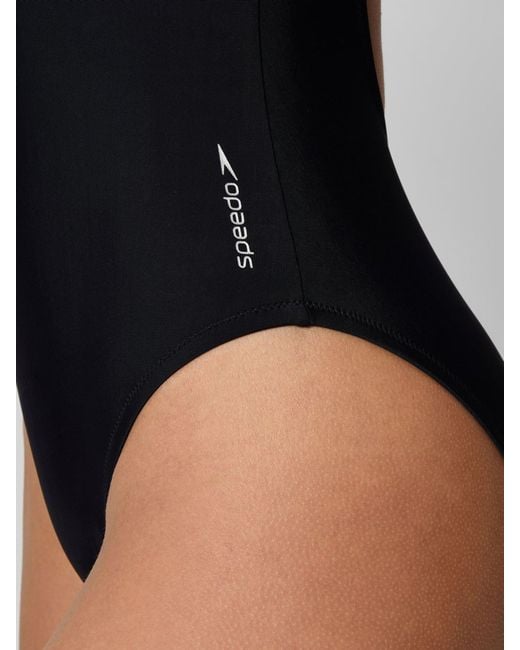 Speedo Blue Solid Racerback One Piece Swimsuit
