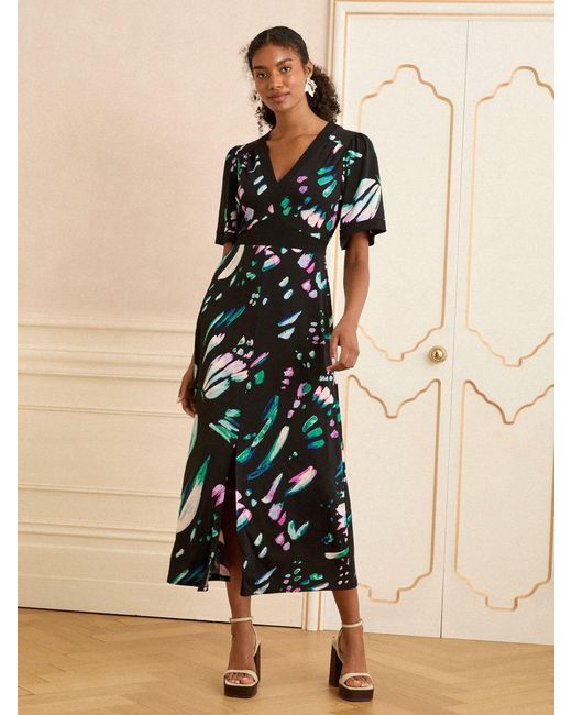 Love & Roses Natural Petite Jersey V-Neck Kimono Sleeve Midi Dress