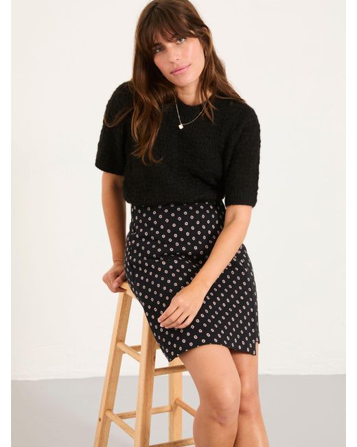 FatFace Black Fatface Jackie Metallic Skirt