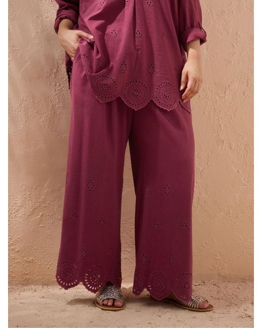 Evans Red Cutwork Trousers