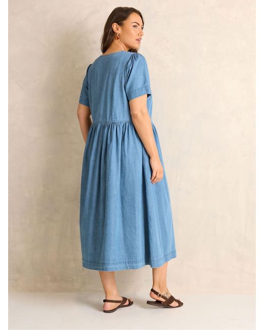 Evans Blue Button Through Denim Dress