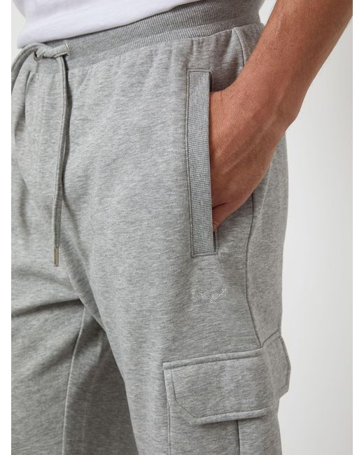 Threadbare Gray Cargo Joggers for men